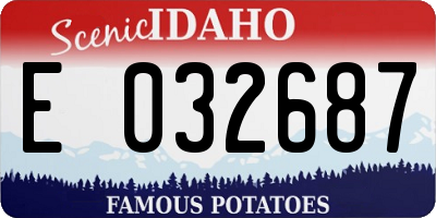 ID license plate E032687