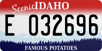 ID license plate E032696
