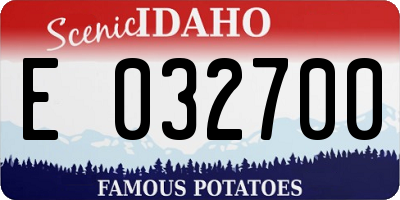 ID license plate E032700