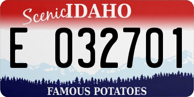 ID license plate E032701