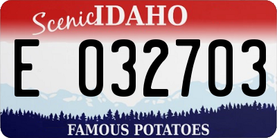 ID license plate E032703