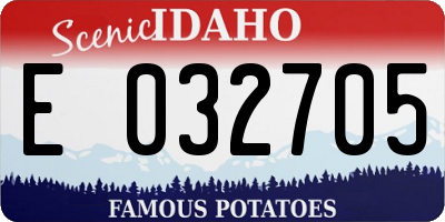 ID license plate E032705
