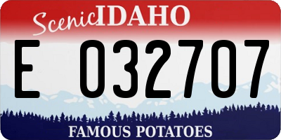 ID license plate E032707