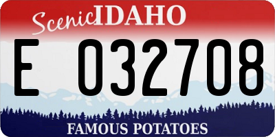 ID license plate E032708