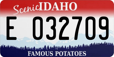 ID license plate E032709