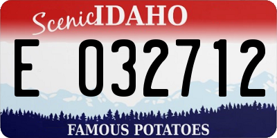 ID license plate E032712