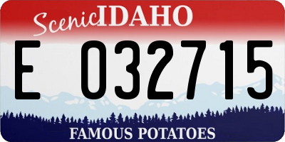 ID license plate E032715