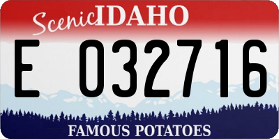 ID license plate E032716
