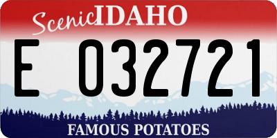 ID license plate E032721