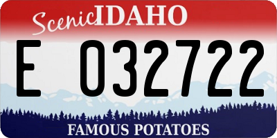 ID license plate E032722