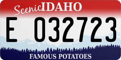 ID license plate E032723