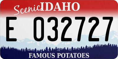 ID license plate E032727