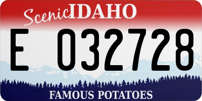 ID license plate E032728