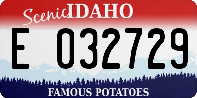 ID license plate E032729
