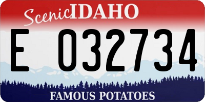 ID license plate E032734