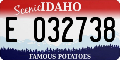 ID license plate E032738