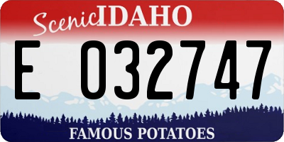 ID license plate E032747
