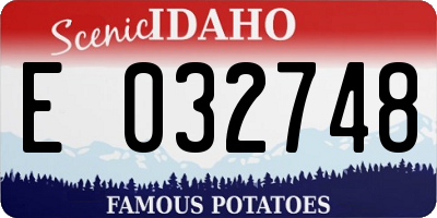 ID license plate E032748
