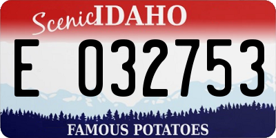 ID license plate E032753