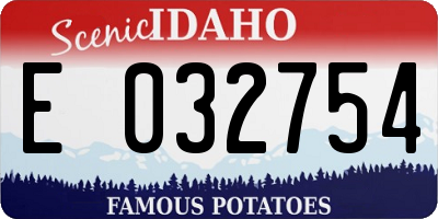 ID license plate E032754