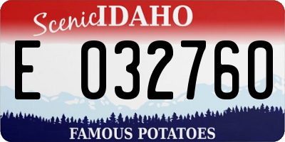 ID license plate E032760