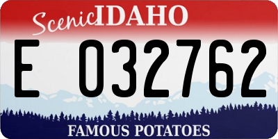 ID license plate E032762