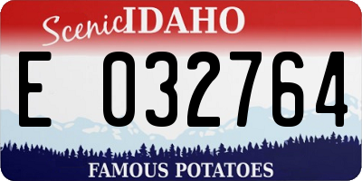 ID license plate E032764