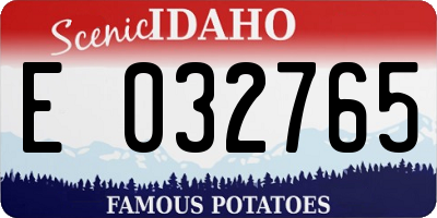 ID license plate E032765