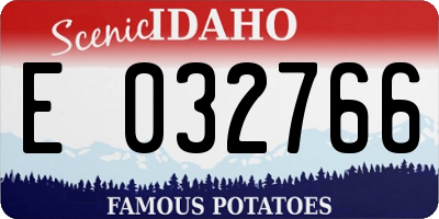 ID license plate E032766