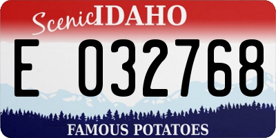 ID license plate E032768