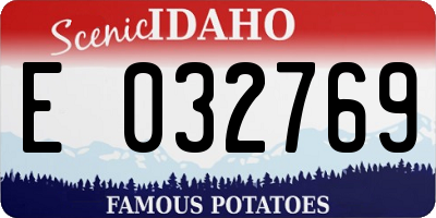 ID license plate E032769