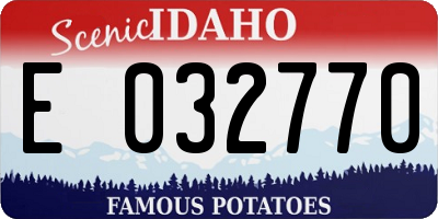 ID license plate E032770