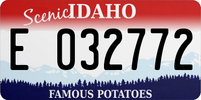 ID license plate E032772