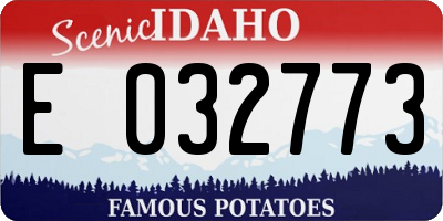 ID license plate E032773
