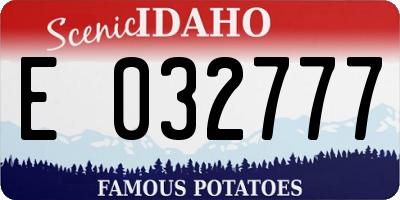 ID license plate E032777