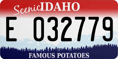 ID license plate E032779