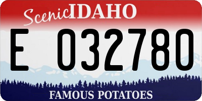 ID license plate E032780