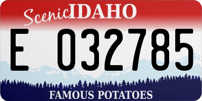 ID license plate E032785