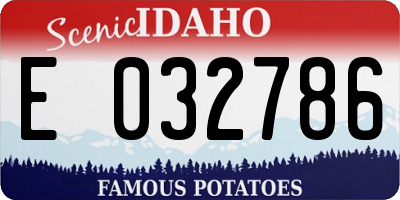 ID license plate E032786
