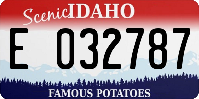 ID license plate E032787