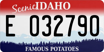 ID license plate E032790
