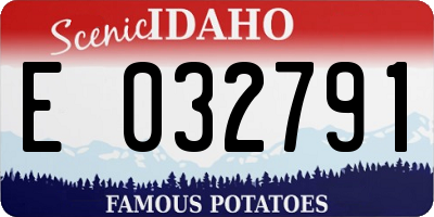 ID license plate E032791