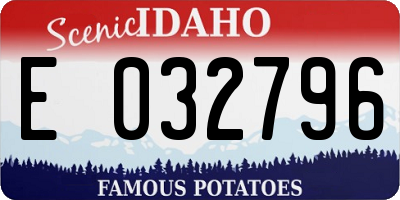 ID license plate E032796