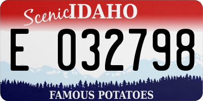 ID license plate E032798