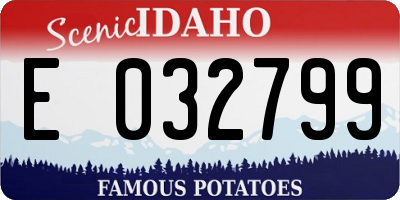 ID license plate E032799