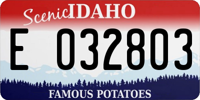 ID license plate E032803