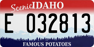 ID license plate E032813