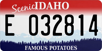 ID license plate E032814