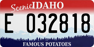 ID license plate E032818