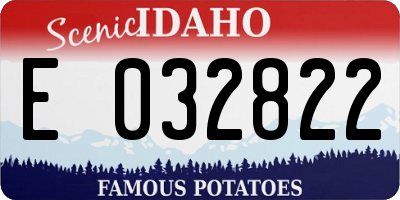 ID license plate E032822